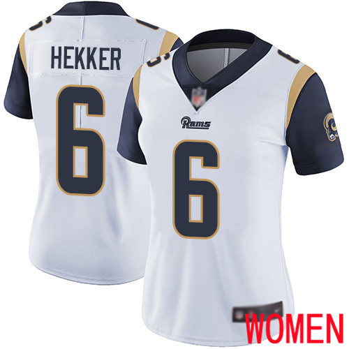 Los Angeles Rams Limited White Women Johnny Hekker Road Jersey NFL Football #6 Vapor Untouchable